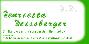 henrietta weissberger business card